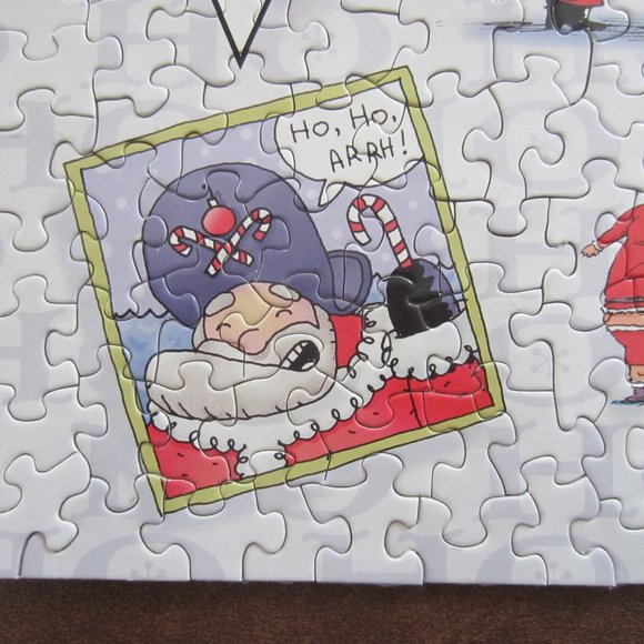 Springbok Shoebox Vintage 500 piece Puzzle Whimsical Santa Clauses 18x23-1/2" - Picture 4 of 7